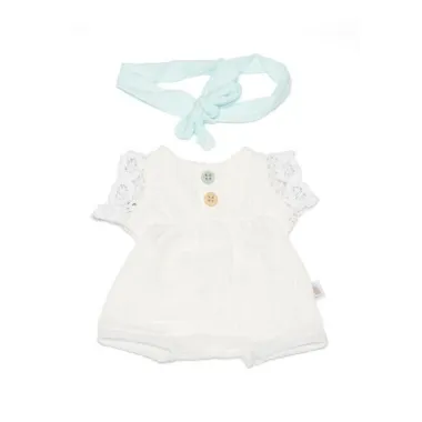 Miniland 3 rūbų komplektai lėlei (38 cm) - baltas rūbų rinkinys lėlytei