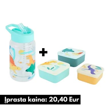 Pietų rinkinys Dinozaurai - rinkinio elementai