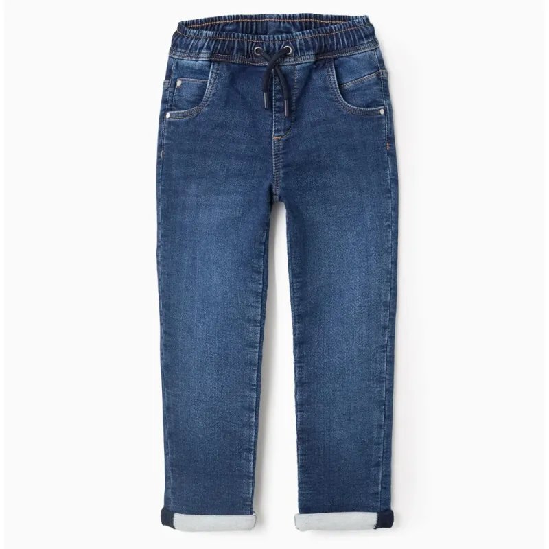 Tamsiai mėlyni džinsai berniukams (3/4-13/14 m) - vaizdas iš priekio