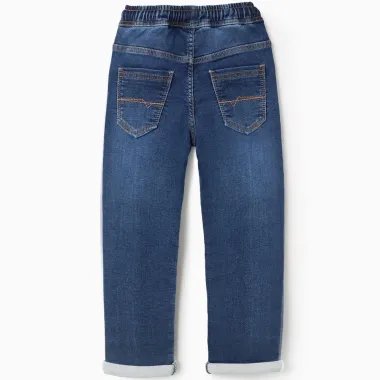 Tamsiai mėlyni džinsai berniukams (3/4-13/14 m) - vaizdas iš galo