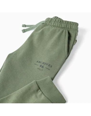 Žalios sportinės kelnės berniukams (3/4-13/14 m)