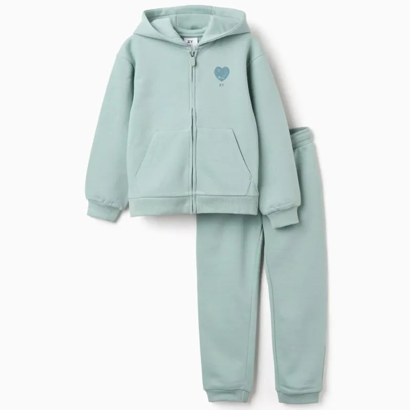 Šviesiai žalias sportinis kostiumas mergaitėms (3/4-13/14 m) - vaizdas iš priekio