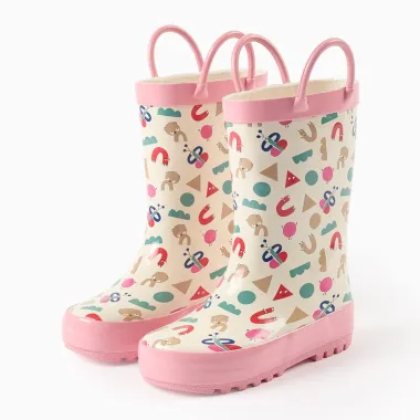 ZIPPY rausvi guminiai batai mergaitėms (21-24) -vaizdas iš priekio