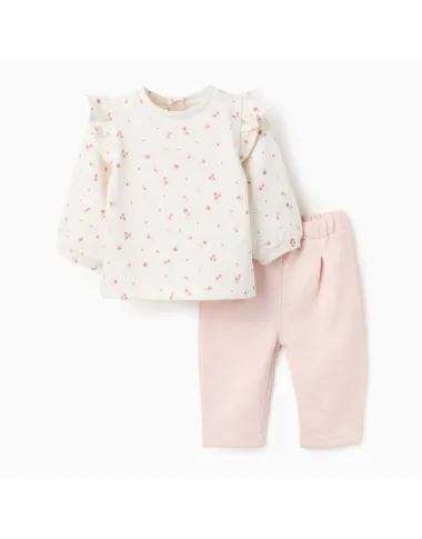 Rausvas kostiumėlis kūdikiams (0/1-9/12 mėn) - vaizdas iš priekio