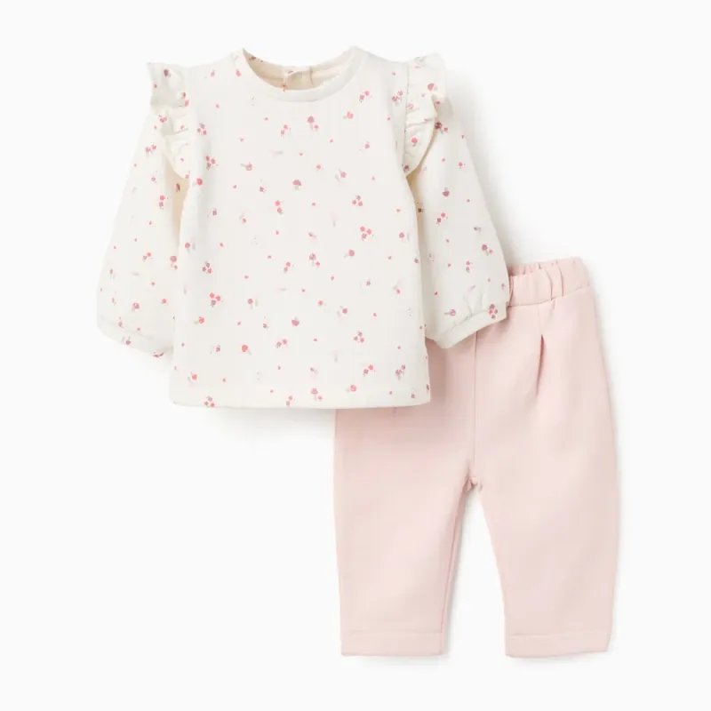 Rausvas kostiumėlis kūdikiams (0/1-9/12 mėn) - vaizdas iš priekio