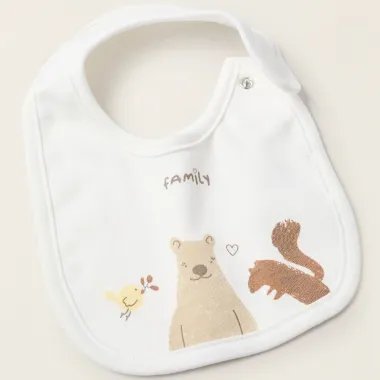 Šliaužtinukas su seilinuku Miško draugai (0/1-18/24 mėn) - seilinuko vaizdas iš arti