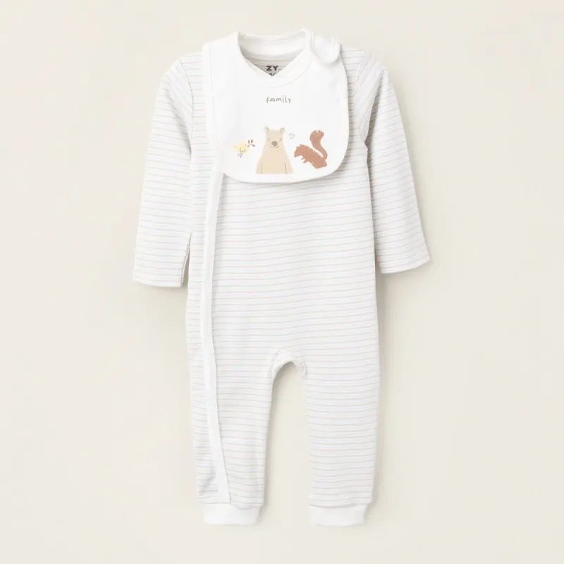 Šliaužtinukas su seilinuku Miško draugai (0/1-18/24 mėn) - vaizdas iš priekio