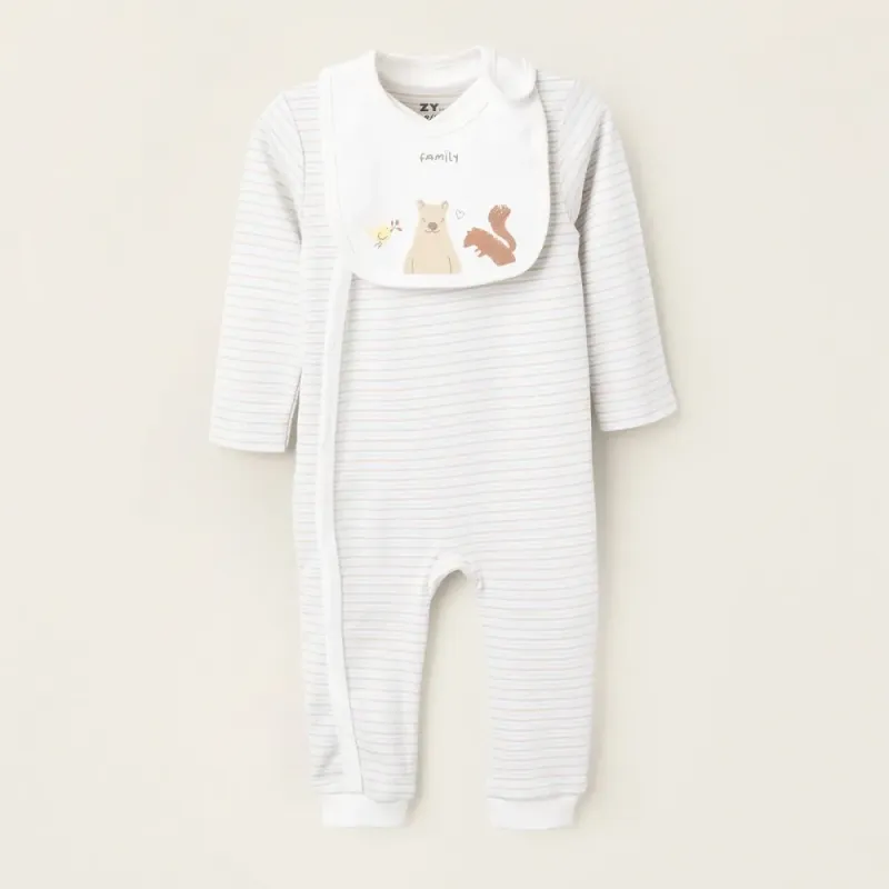 Šliaužtinukas su seilinuku Miško draugai (0/1-18/24 mėn) - vaizdas iš priekio