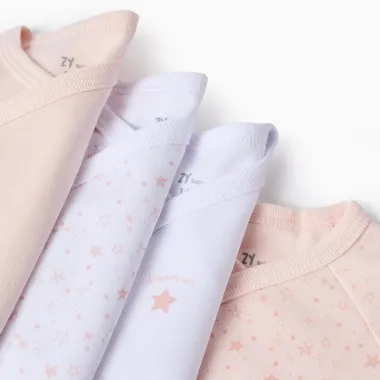 Rozā smilšu komplekts zvaigznītēm (4 gab., 0/0-3/6 mēneši) | Lapute.lt