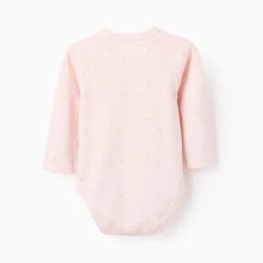 Rausvų smėlinukų rinkinys Žvaigždės (4 vnt, 3/6-24/36 mėn) - rausvo bodžiuko mergaitėms vaizdas iš nugaros