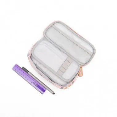 Rausvas penalas Lovely Friends - atsegto vaizdas iš viršaus