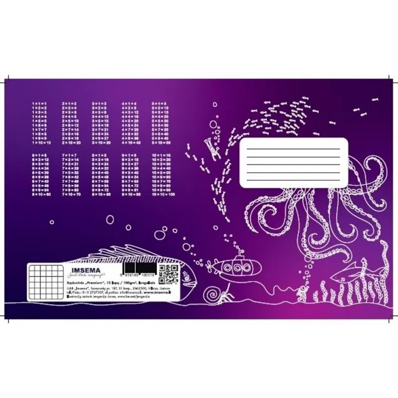 Premium kokybės sąsiuvinis, langeliais - viršelis