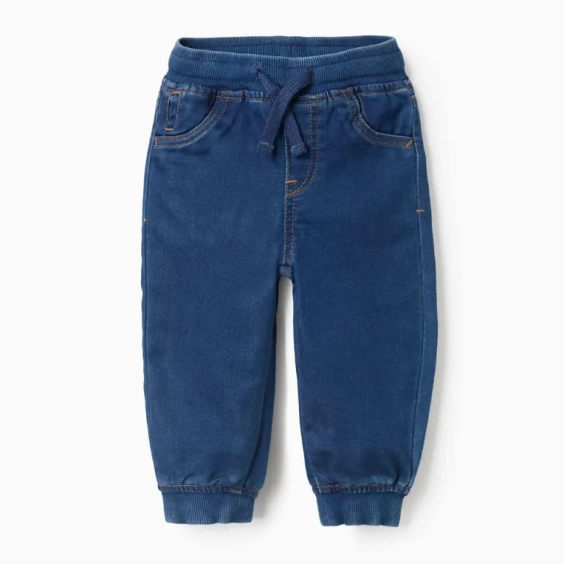 Mėlyni džinsai berniukams (6/9-24/36 mėn) - vaizdas iš priekio