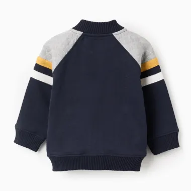 Tamsiai mėlynas užsegamas džemperis (6/9-24/36 mėn) - vaizdas iš nugaros