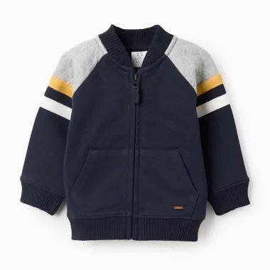 Tamsiai mėlynas užsegamas džemperis (6/9-24/36 mėn) - vaizdas iš priekio