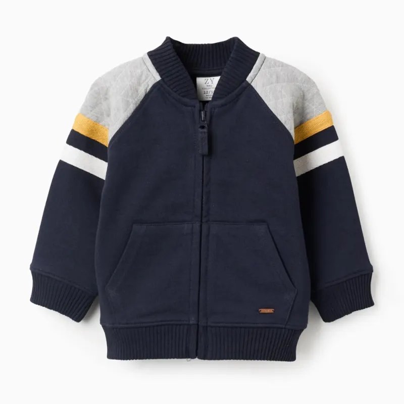 Tumši zils džemperis ar rāvējslēdzēju (6./9.-24./36. mēneši)