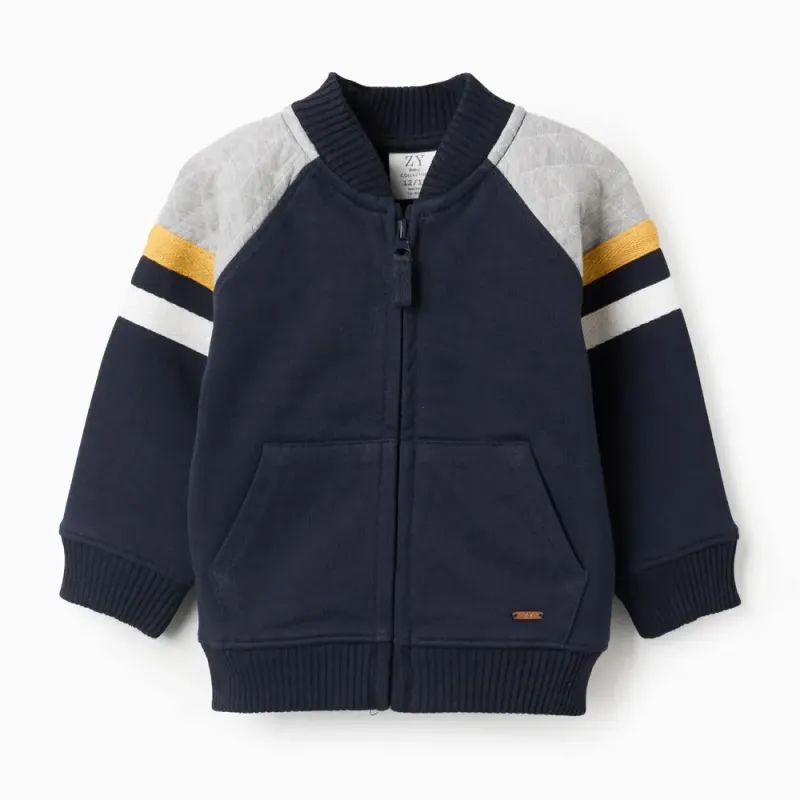 Tumši zils džemperis ar rāvējslēdzēju (6./9.-24./36. mēneši) Tumši zils džemperis ar rāvējslēdzēju (6./9.-24./36. mēneši)