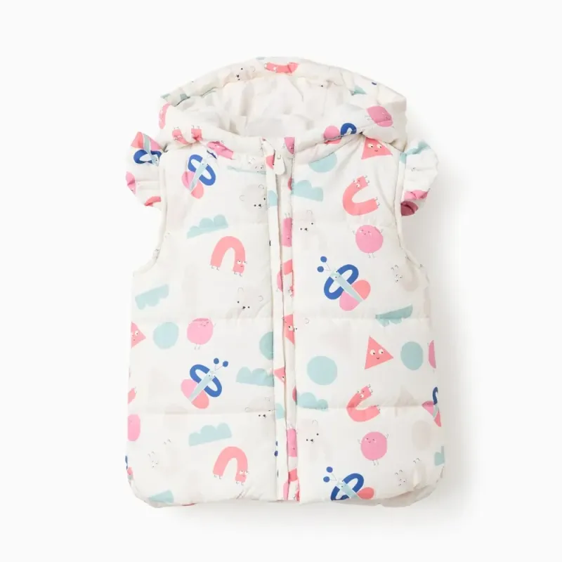 Liemenė su gobtuvu mergaitėms (6/9-24/36 mėn) - vaizdas iš priekio