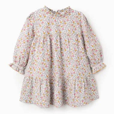 Medvilninė gėlėta suknelė (6/9-24/36 mėn) - vaizdas iš priekio