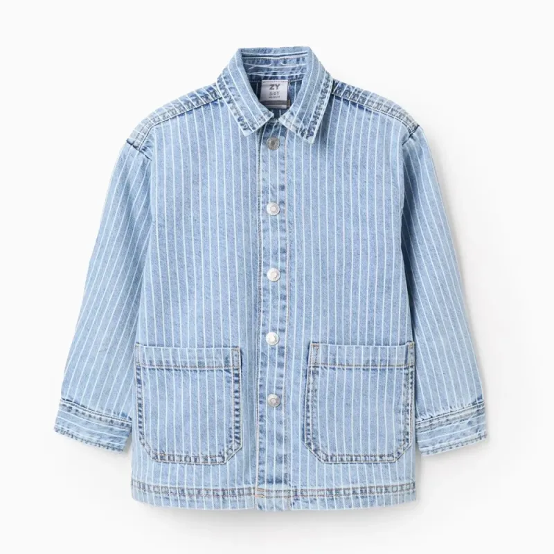 Džinsiniai marškiniai vaikams (3/4-13/14 m) - vaizdas iš priekio Džinsiniai marškiniai vaikams (3/4-13/14 m) - vaizdas iš priekio