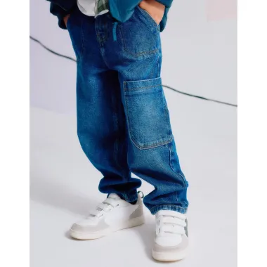 Baggy džinsai berniukams (3/4-13/14) - vaizdas ant berniuko