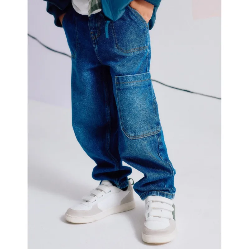Baggy džinsai berniukams (3/4-13/14) - vaizdas ant berniuko