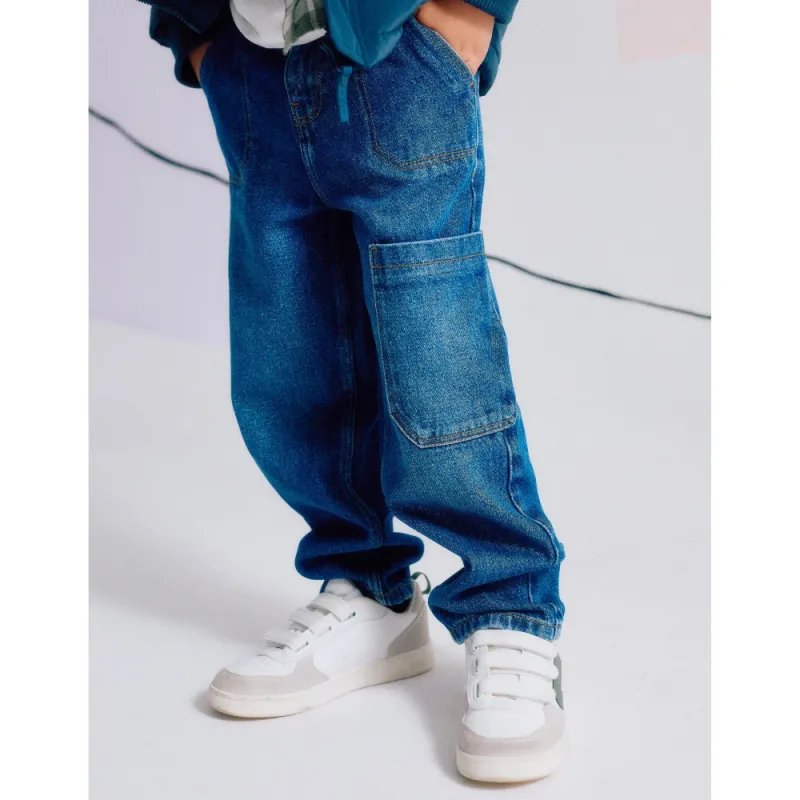 Baggy džinsai berniukams (3/4-13/14) - vaizdas ant berniuko