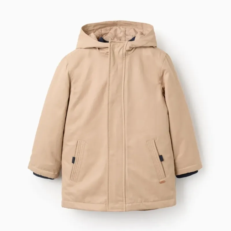 Ruda striukė berniukams su pašiltinimu (3/4-13/14 m) - vaizdas iš priekio