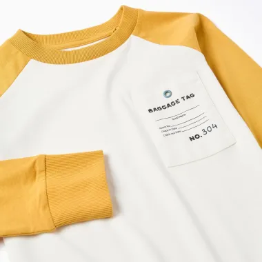 Marškinėliai ilgomis rankovėmis Baggage Tag (3/4-13/14) - vaizdas iš arti