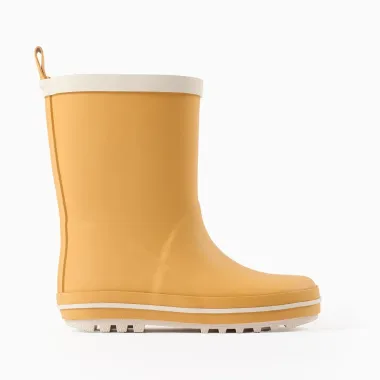 Geltoni vaikiški guminiai batai (25-32) ž veino bato iš šono vaizdas