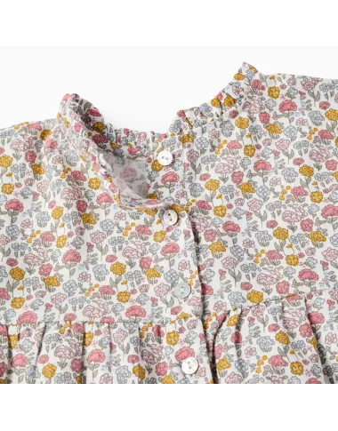 Medvilninė gėlėta suknelė (3/4-13/14) - vaizdas iš priekio