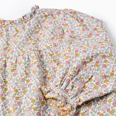 Kokvilnas kleita ar ziedu rakstu (3/4-13/14) | Lapute.lt