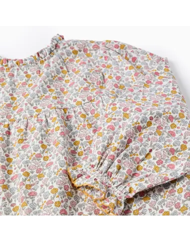 Kokvilnas kleita ar ziedu rakstu (3/4-13/14)