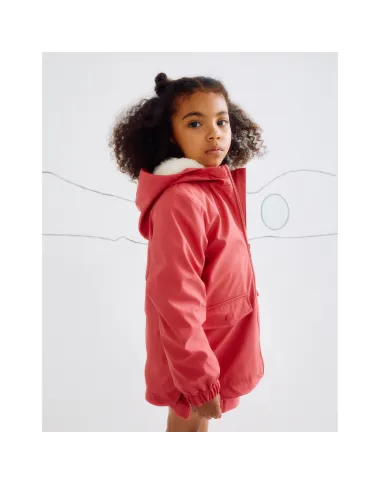 Rausva lietaus striukė (3/4-13/14 m) - vaizdas iš priekio