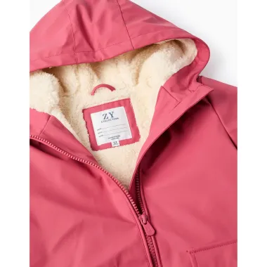 Rausva lietaus striukė (3/4-13/14 m) - matosi pašiltinimas