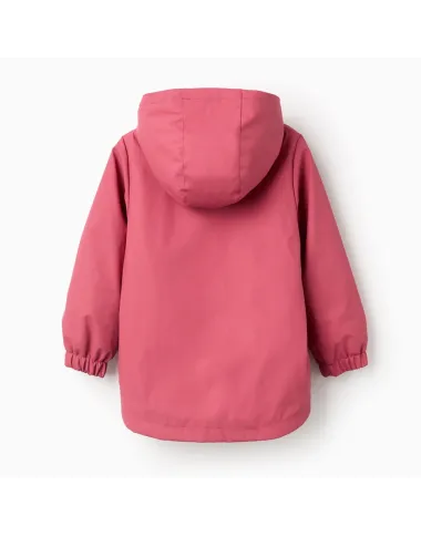 Rausva lietaus striukė (3/4-13/14 m) - vaizdas iš priekio Rausva lietaus striukė (3/4-13/14 m) - vaizdas iš priekio