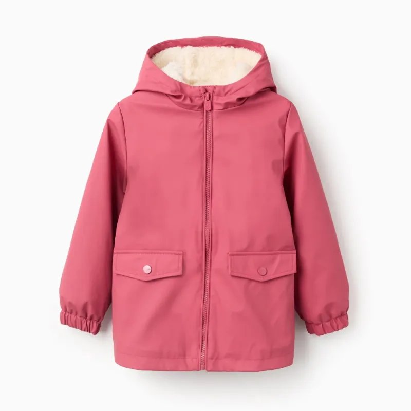 Rausva lietaus striukė (3/4-13/14 m) - vaizdas iš priekio