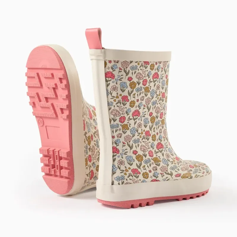 Meiteņu gumijas zābaki ar ziedu rakstu (25-32)