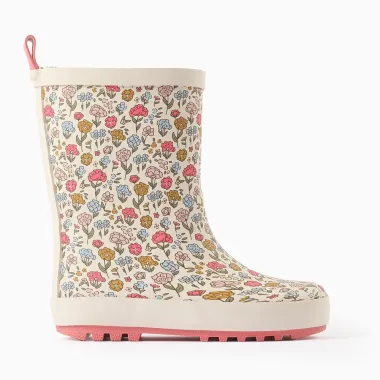 Meiteņu gumijas zābaki ar ziedu rakstu (25-32) | Lapute.lt