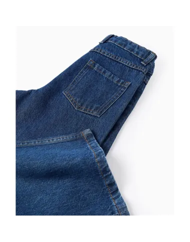 Džinsa bikses meitenēm ar platām malām (3/4-13/14)