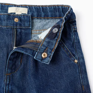 Džinsa bikses meitenēm ar platām malām (3/4-13/14)| Lapute.lt