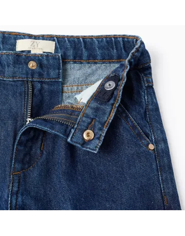 Džinsa bikses meitenēm ar platām malām (3/4-13/14)