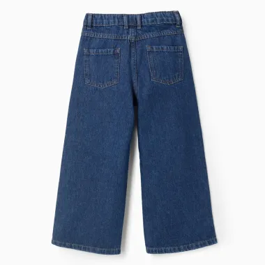 Džinsa bikses meitenēm ar platām malām (3/4-13/14)| Lapute.lt