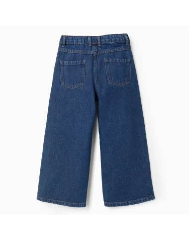 Džinsa bikses meitenēm ar platām malām (3/4-13/14)