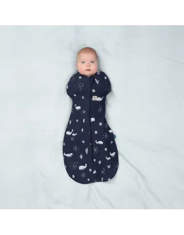 ergoPouch Swaddle miegmaišis kūdikiui 1.0TOG (3-6 mėn.) - tamsiai mėlynas su jūros gyvūnais