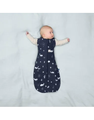 ergoPouch Swaddle miegmaišis kūdikiui 1.0TOG (3-6 mėn.) - tamsiai mėlynas su jūros gyvūnais