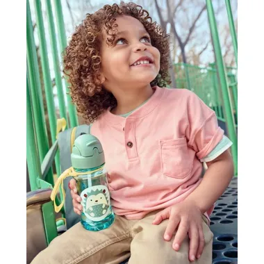 Bērnu dzeramā pudele ar salmiņu Ezītis, 355 ml | Lapute.lt