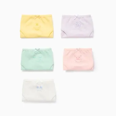 Apatinės kelnaitės mergaitėms, 5 vnt. (2/3-10/12) - matosi visų piešinėliai