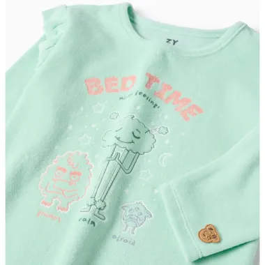 Veliūrinė pižama mergaitei Monster (3/4-11/12) - marškinėlių paveikslėlis iš arti