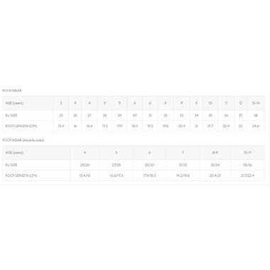 Vaikiškos rausvos šlepetės Monster (25/26-35/36) - dydžių lentelė
